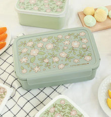 A Little Lovely Company Lunch Box With Dividers | Blossoms Sage