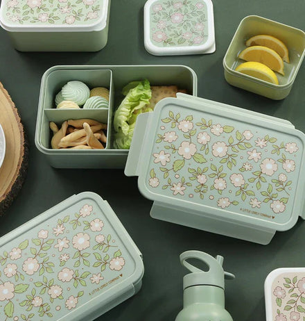 A Little Lovely Company Lunch Box With Dividers | Blossoms Sage