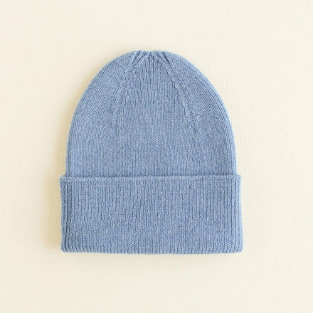 Hvid Newborn Beanie Fonzie 0-6M | Light Blue
