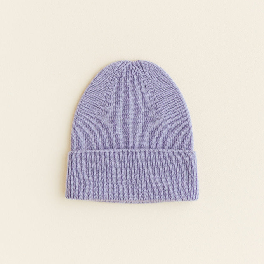 Hvid Newborn Beanie Fonzie 0-6M | Lilac