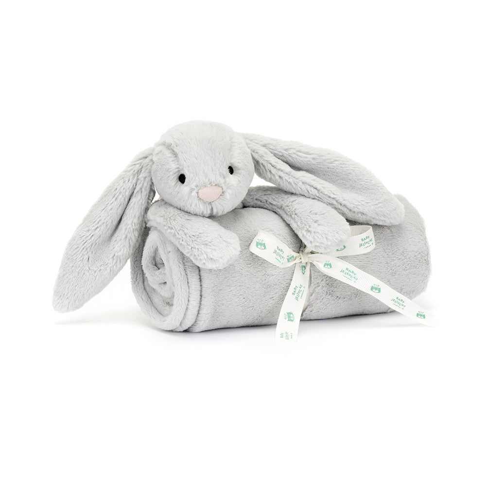 Jellycat Plush Toy Bashful Silver Bunny Blankie