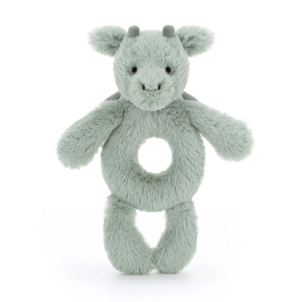 Jellycat Plush Toy Bashful Dragon Ring Rattle