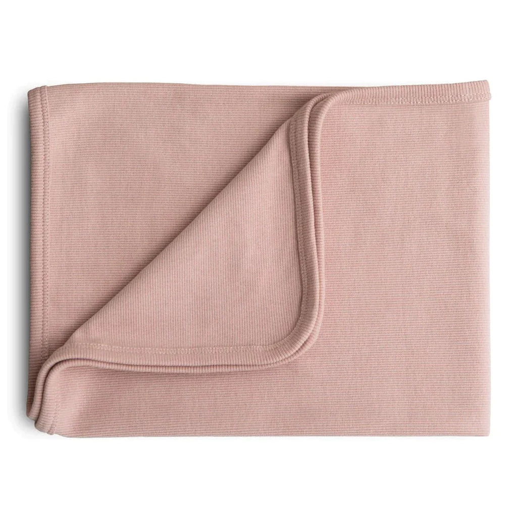 Mushie Ribbed Baby Blanket 89x89cm | Blush