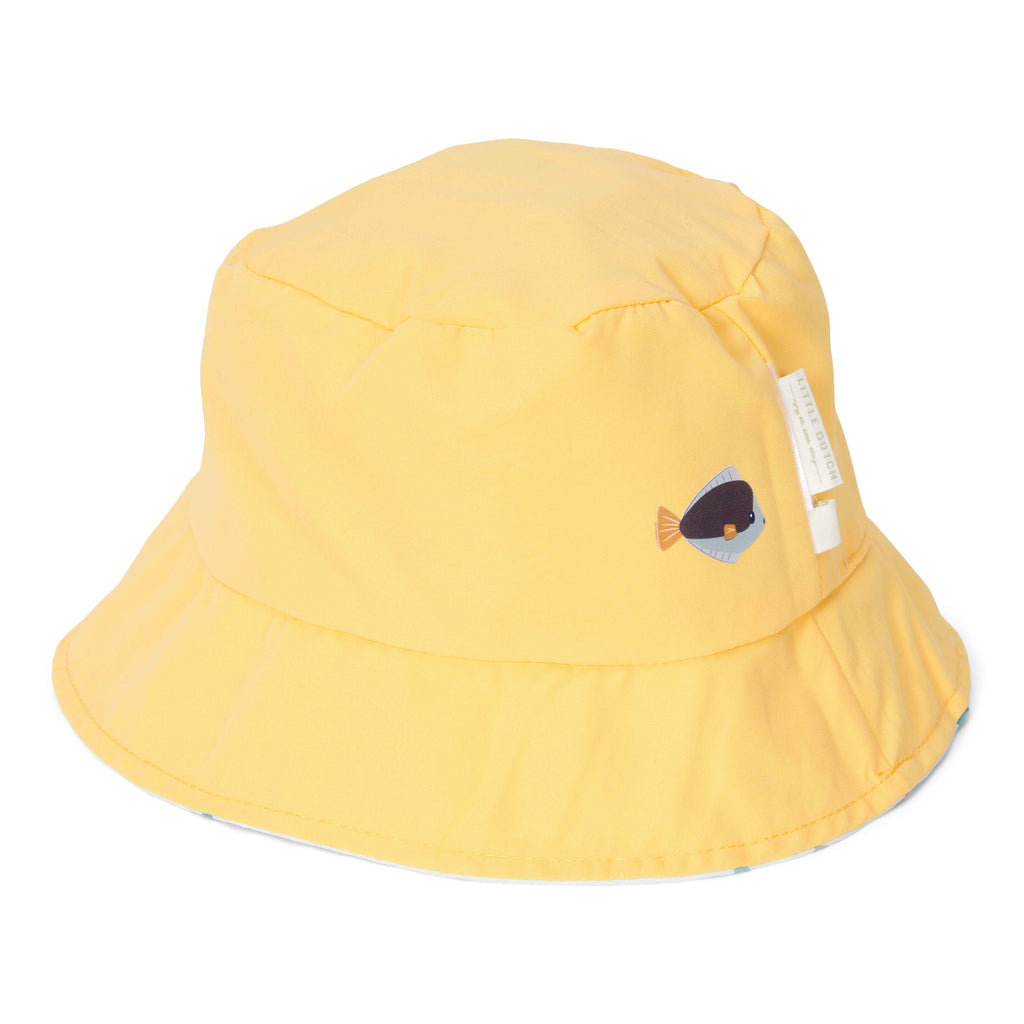 Little Dutch Reversible Sun Hat Honey Yellow /Ocean Treasures