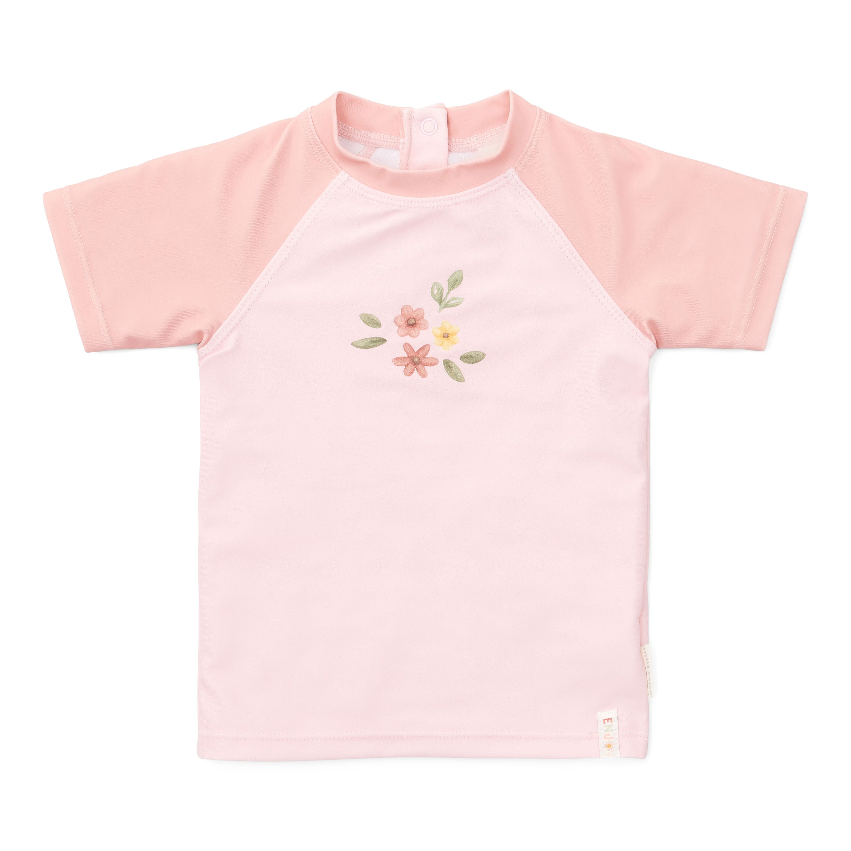 Little Dutch Swim T-Shirt Short Sleeve Flower Pink