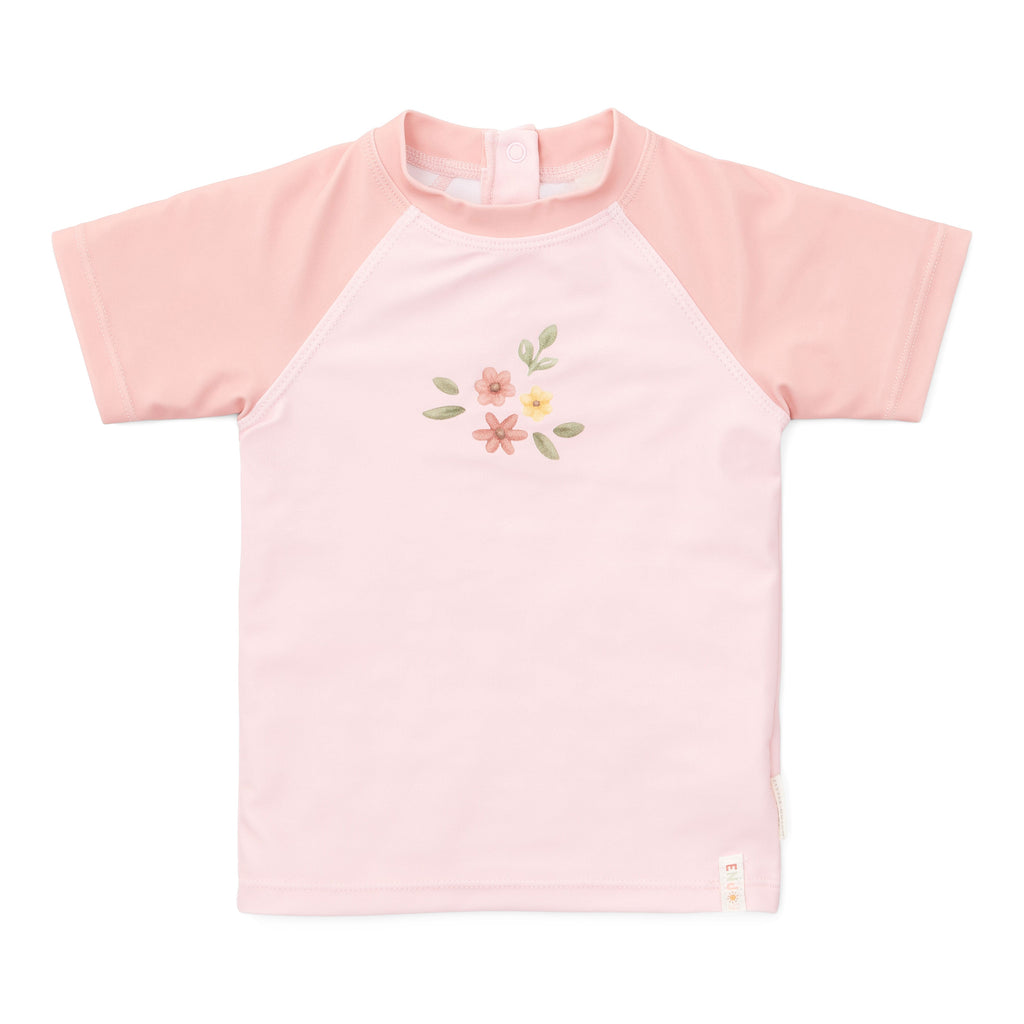 Little Dutch Swim T-Shirt Short Sleeve Flower Pink