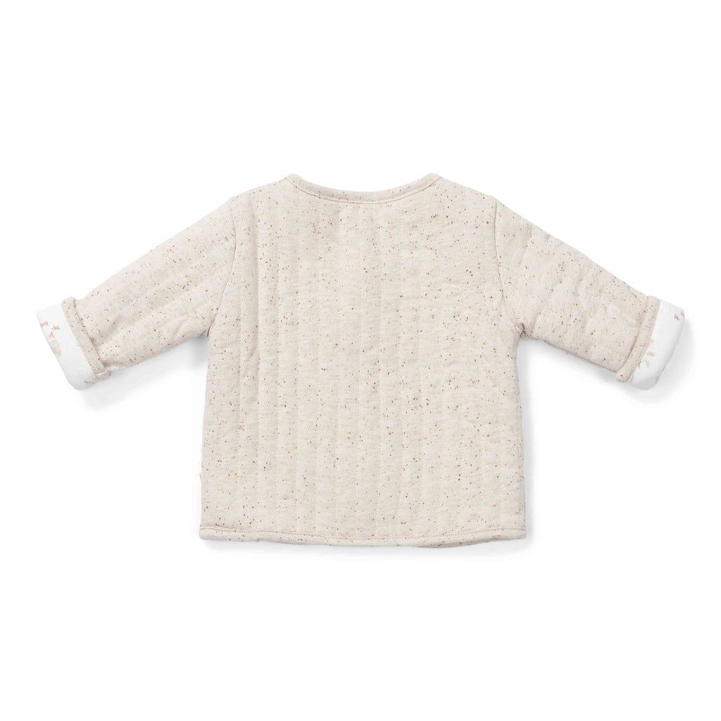 Little Dutch Teddy Cardigan Reversible | Sand/Bunny