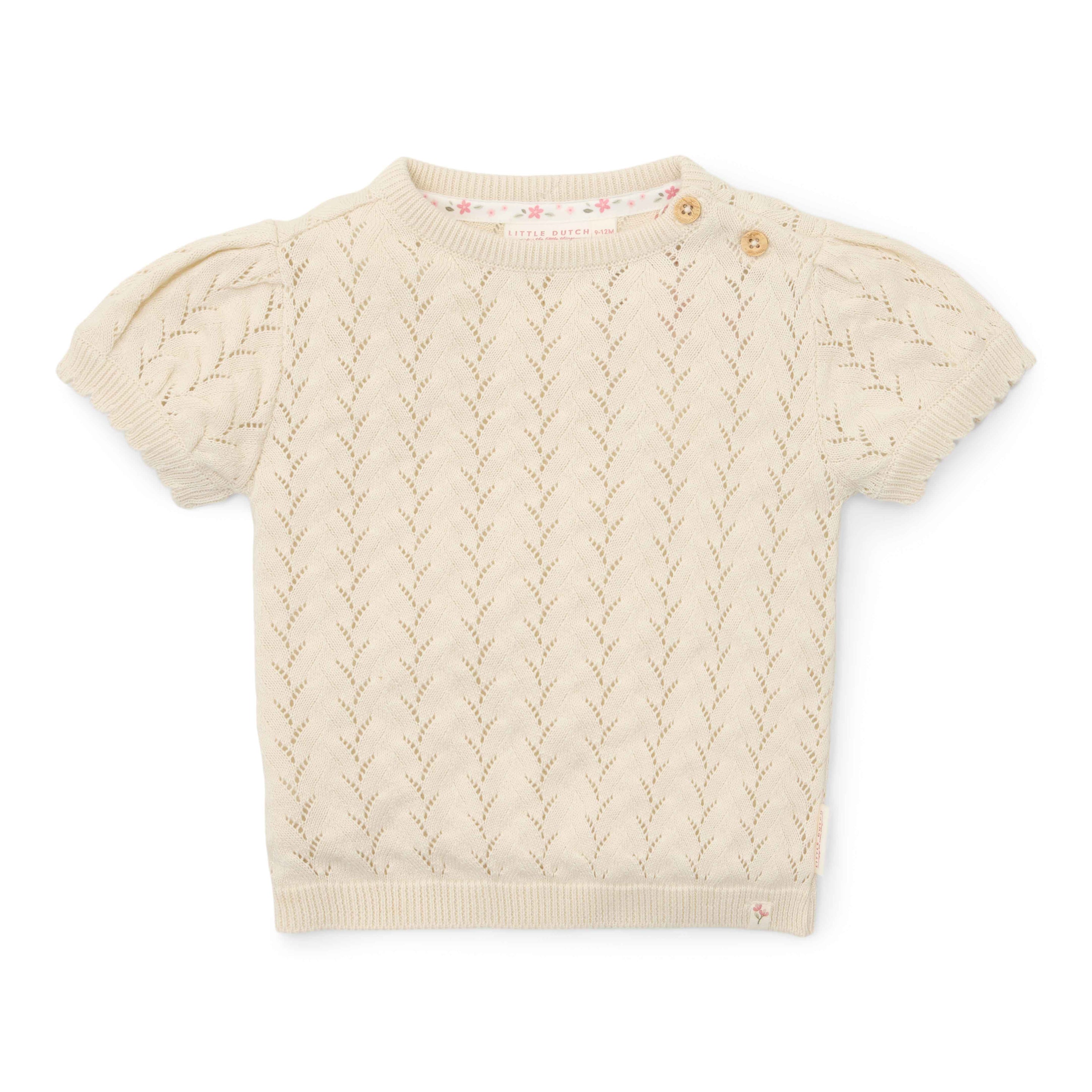 Little Dutch Knitted Sweater Short Sleeve Cream