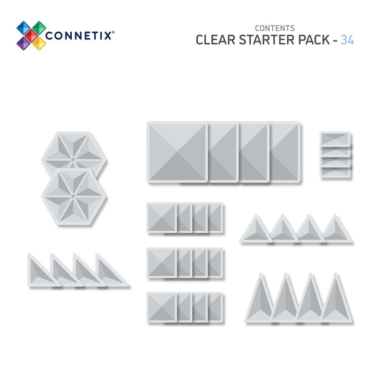 Connetix Tiles Clear Shape Pack EU | 24 pieces