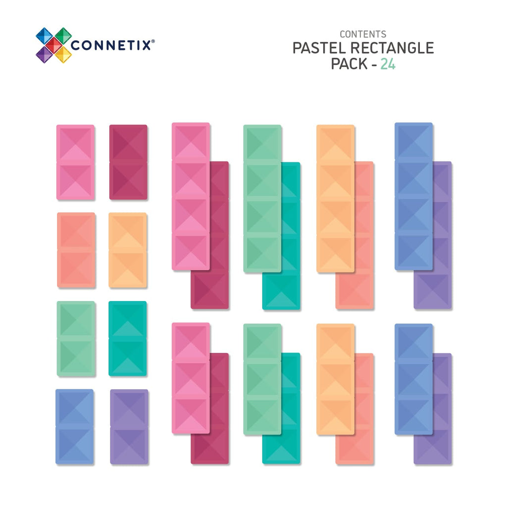 Connetix Tiles Pastel Rectangle Pack EU | 24 pieces