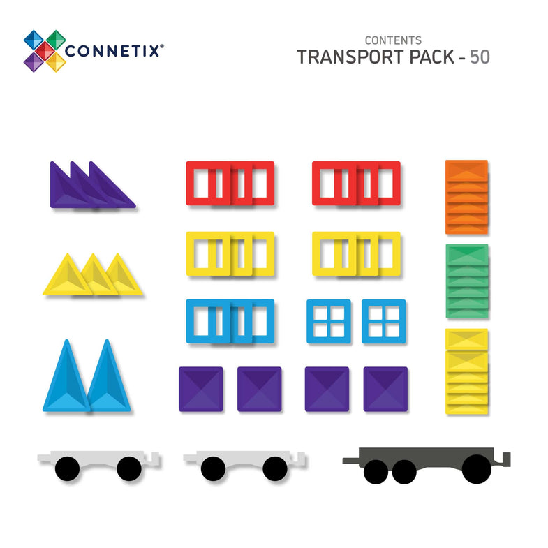 Connetix Tiles Rainbow Transport Pack | 50 pieces