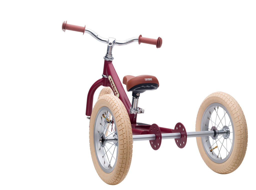 Trybike Steel Balance Bike 2-in-1 | Matt Red