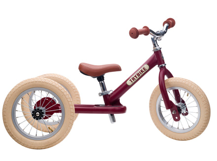 Trybike Steel Balance Bike 2-in-1 | Matt Red