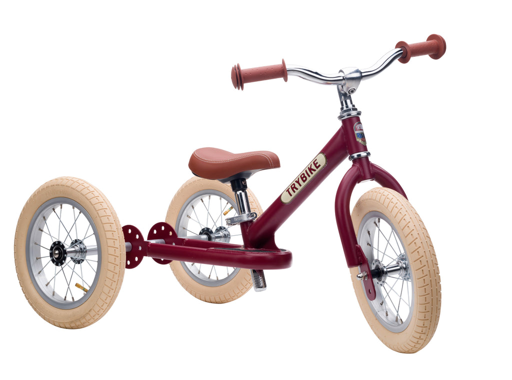 Trybike Steel Balance Bike 2-in-1 | Matt Red