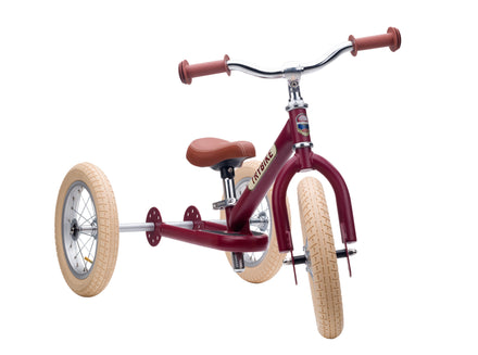 Trybike Steel Balance Bike 2-in-1 | Matt Red