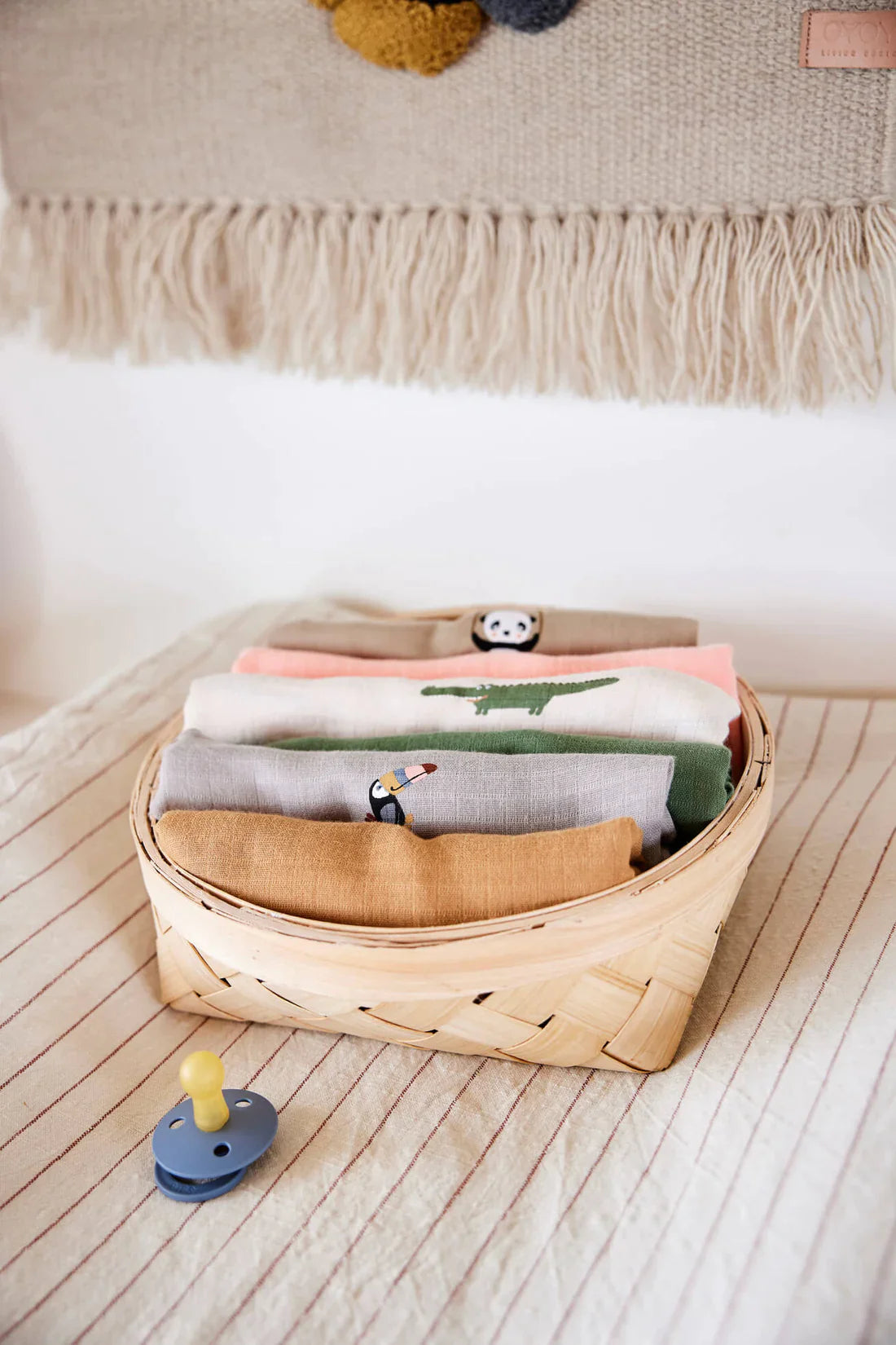 Oyoy Living Crocodile Swaddle Cloths Pack 2 | Beige /Olive Green