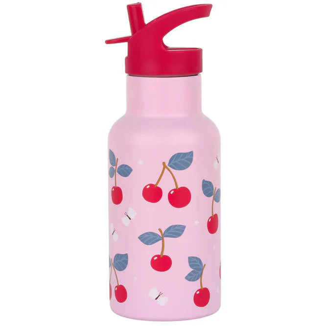 A Little Lovely Company Stainless Steel Drinking Bottle | Cherries