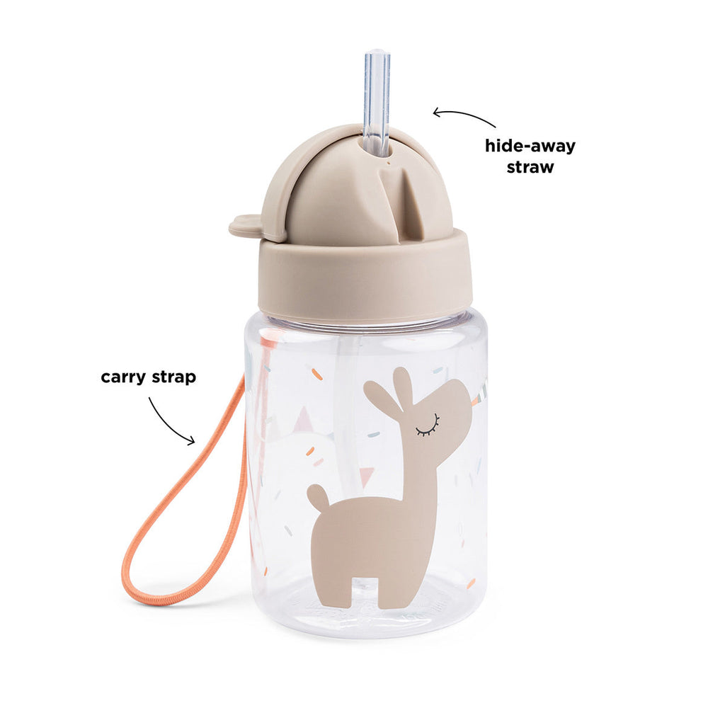 Done By Deer Drinking Bottle With Straw 280ml | Celebration Sand