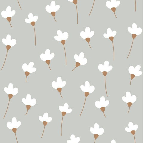 Dekornik Wallpaper Simple Daisies | Grey