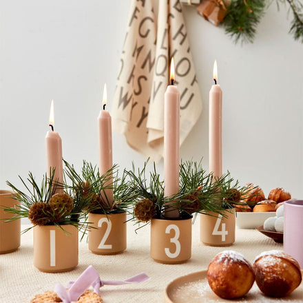 * Design Letters Mini Cups 4pcs | Beige