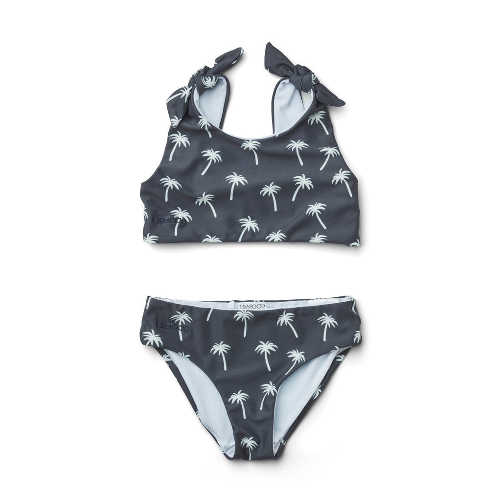 * Liewood Bow Bikini | Palms/Dark Blue