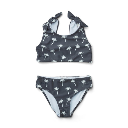 * Liewood Bow Bikini | Palms/Dark Blue