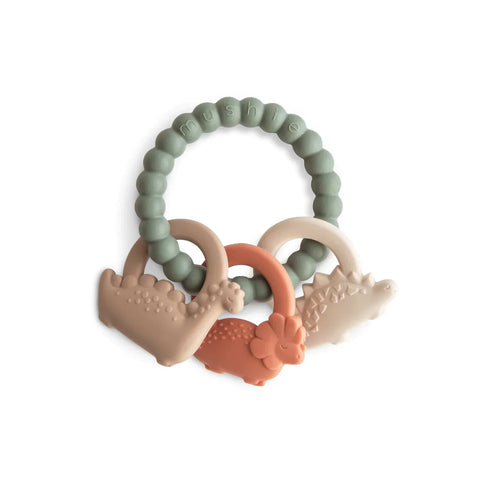 Mushie Teether Toy Silicone Dino Ring
