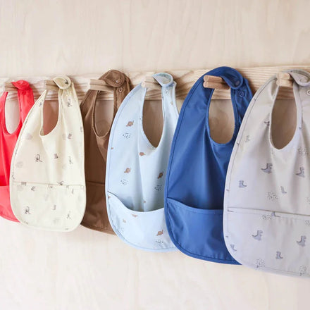 OYOY set 2 bibs Dino | Dusty Green /Caramel