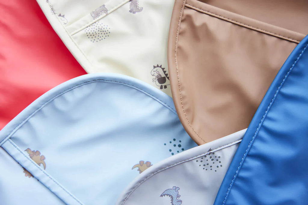 OYOY set 2 bibs Dino | Dusty Green /Caramel