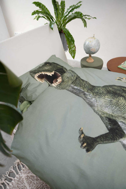 Snurk duvet set 140x200/220cm | Dino Green