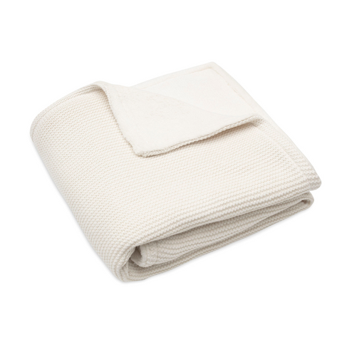 Jollein Crib Blanket Fleece 75x100cm | Basic Knit Ivory /Coral