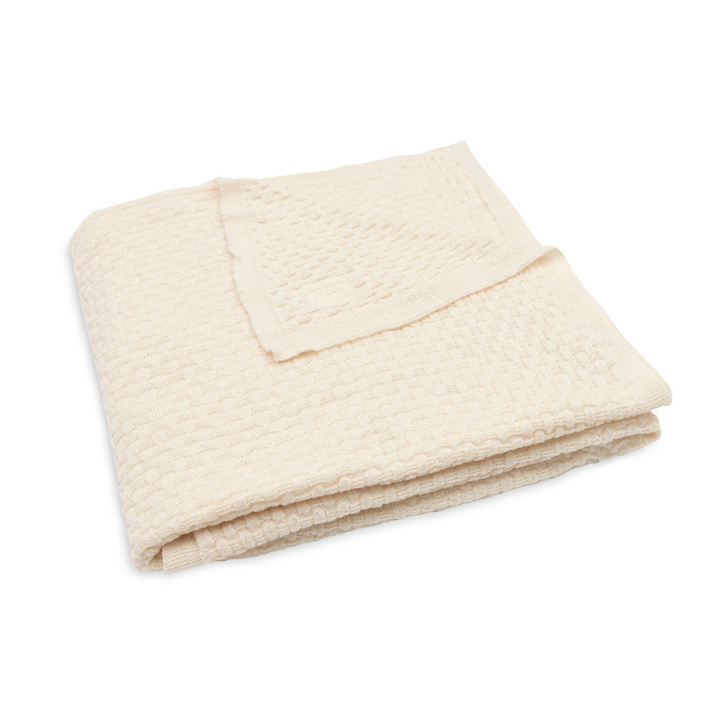 Jollein Crib Blanket 100x150cm | Weave Knit Merino Wool Oatmeal