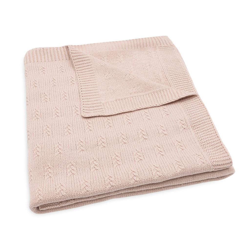 Jollein Crib Blanket 100x150cm | Grain Knit Wild Rose