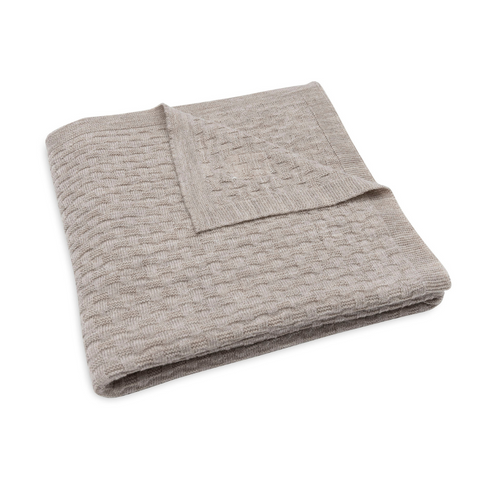 Jollein Crib Blanket 75x100cm | Weave knit merino wool funghi