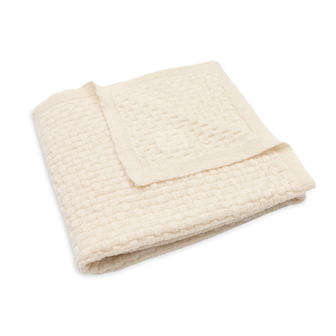Jollein Crib Blanket 75x100cm | Weave knit merino wool oatmeal