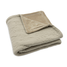 Jollein Crib Blanket 75x100cm | Soft Waves Olive Green /Velvet