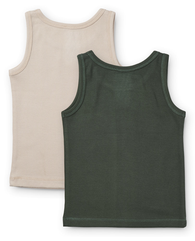 * Liewood Faris Tank Top 2-pack | Hunter Green Sandy Mix
