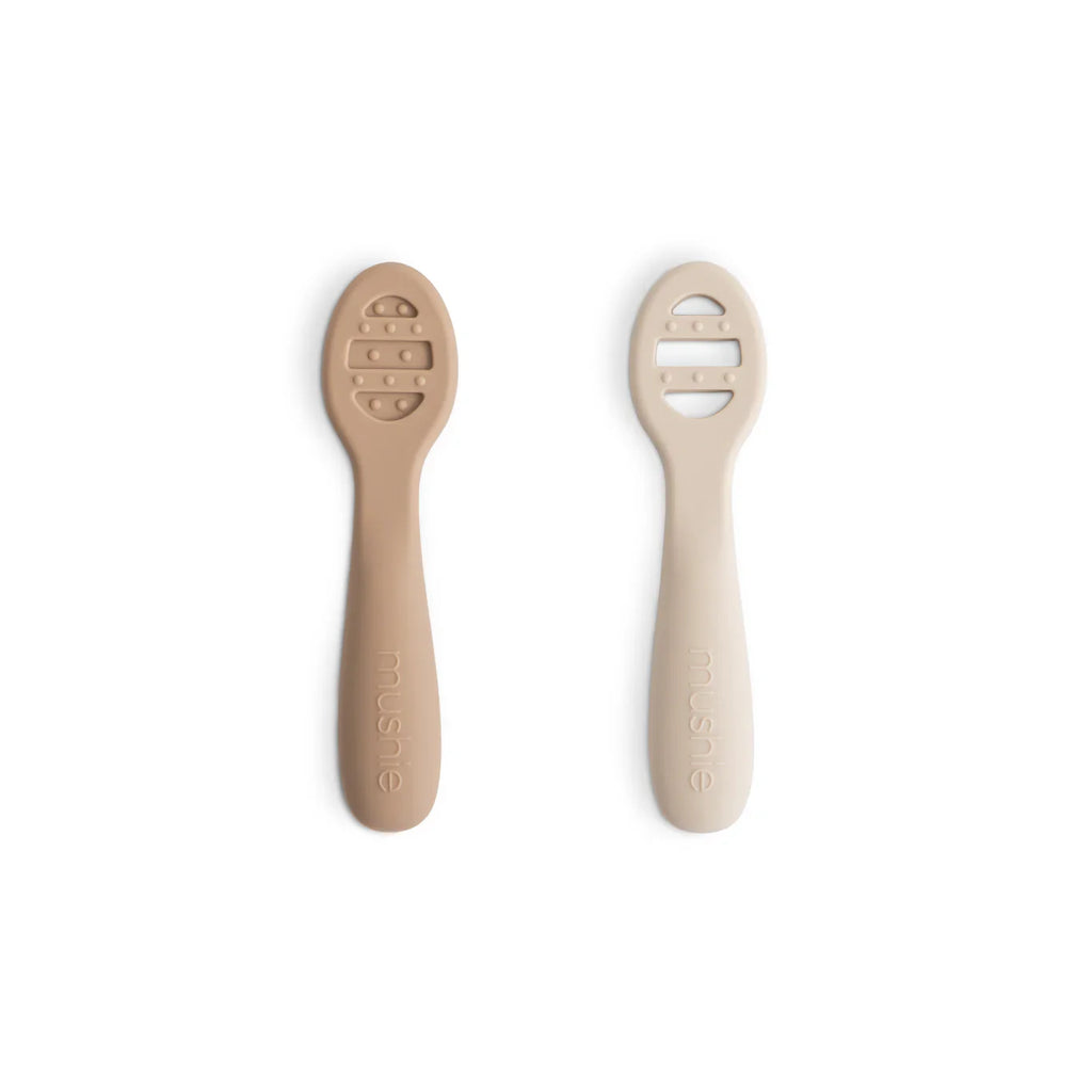 Mushie Cutlery Set 2 Spoons | Natural /Shifting Sand