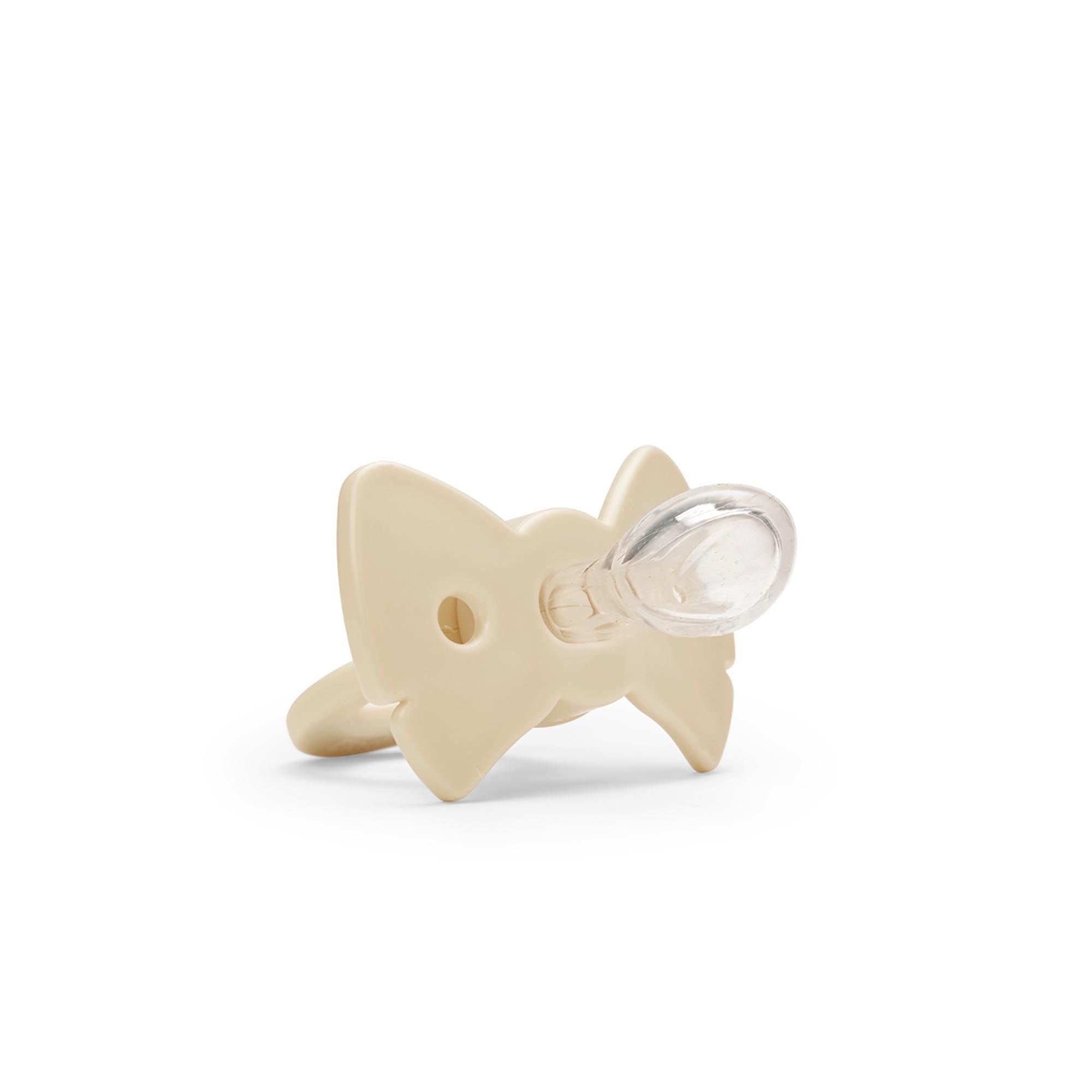 Elodie Binky Bow Pacifier +3m | Oat White