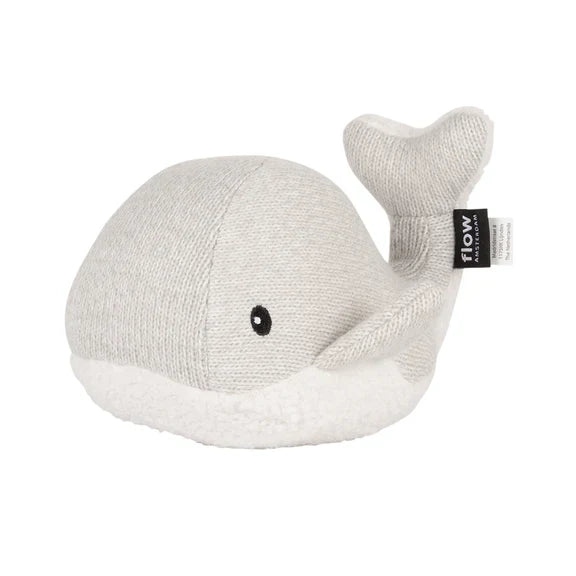Flow Amsterdam Rechargeable Soft Toy with Heartbeat Moby Whale | Grey