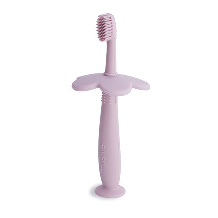 Mushie Silicone Practice Toothbrush Flower | Soft Lilac