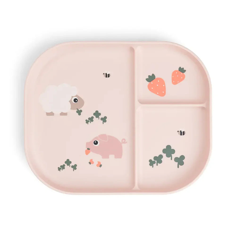 Done By Deer Foodie Plate With Compartments Tiny Farm Powder