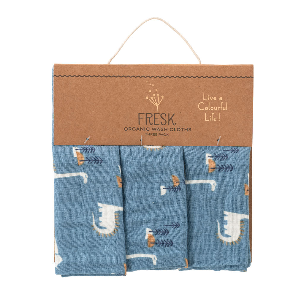 Fresk Set 3 Hydrophilic washcloths | Dino