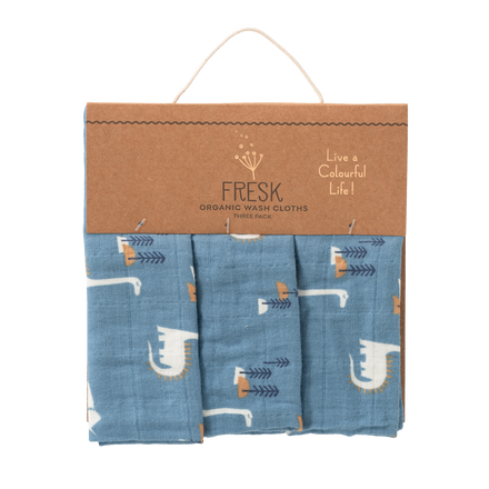 Fresk Set 3 Hydrophilic washcloths | Dino