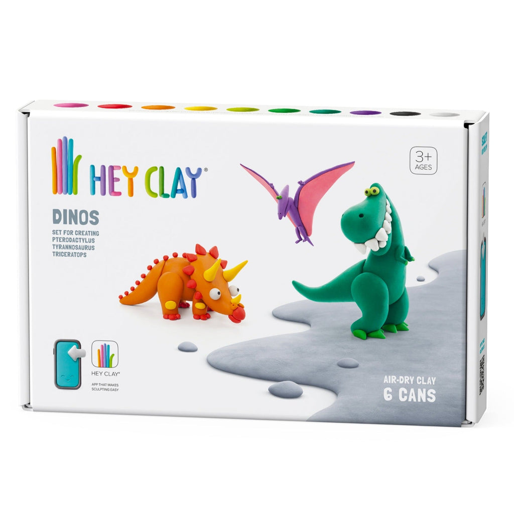 Heyclay 6 Pots Play Clay | Dinos