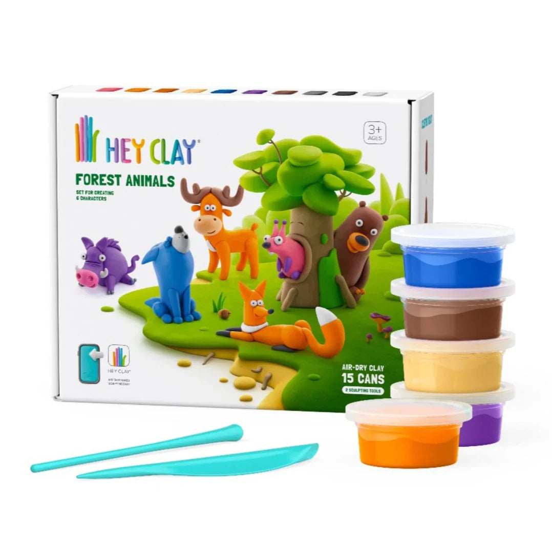 HeyClay Air-drying clay | Forest Animals set of 6