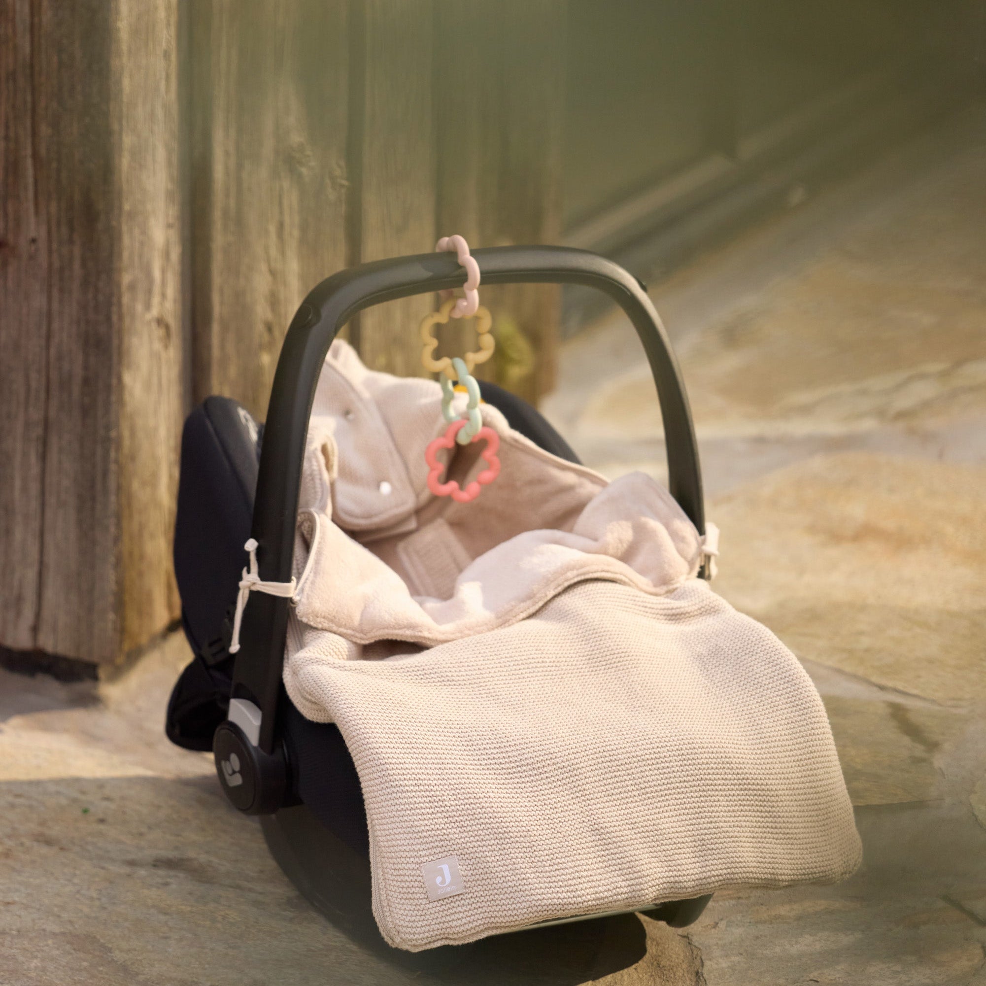 Jollein Footmuff group 0+ 3/5 point belt Little Waffle Sand