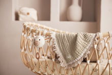 Jollein Blanket Crib 75x100cm | Fringe Olive Green/Ivory Gots