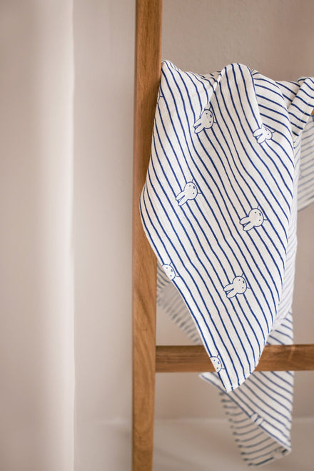 Jollein Blanket Hydrophile cradle 75x100cm | Miffy Stripe Navy