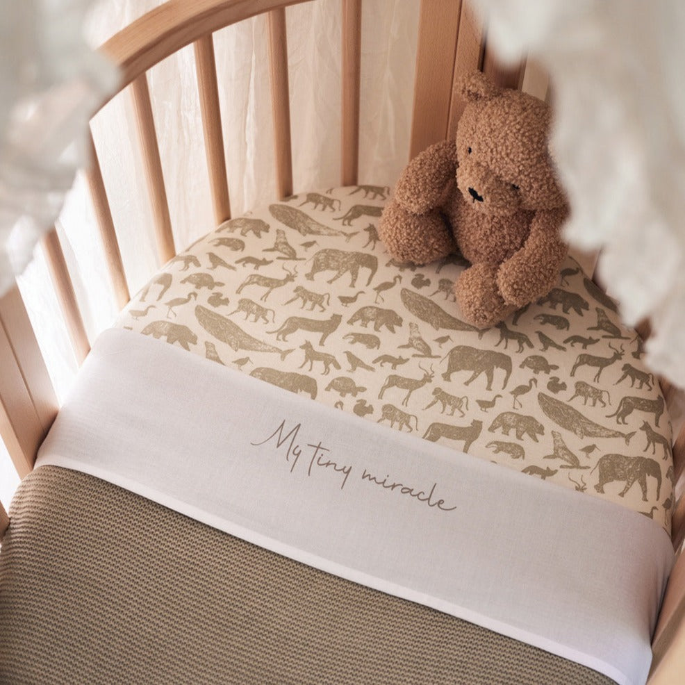 Jollein Fitted Sheet Crib 75x100cm | My Tiny Miracle Olive Green